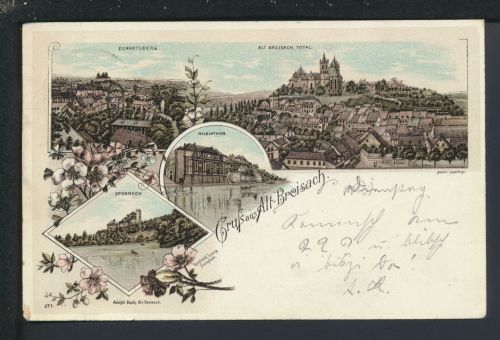 Litho Ansichtskarte Alt Breisach Baden-Württemberg Hagenau Elsass Frankreich