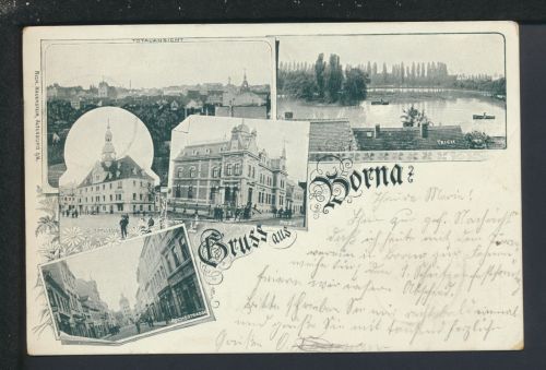 Ansichtskarte Borna Sachsen Total Stadthaus Post Reichsstrasse Chemnitz