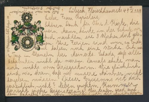 Studentika Ansichtskarte Lübeck Schleswig-Holstein Wappen Hameln Niedersachsen