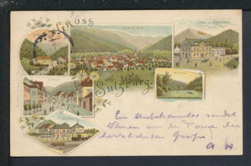 Litho Ansichtskarte Sulzburg Baden-Württemberg Dammerkirch Elsass Frankreich