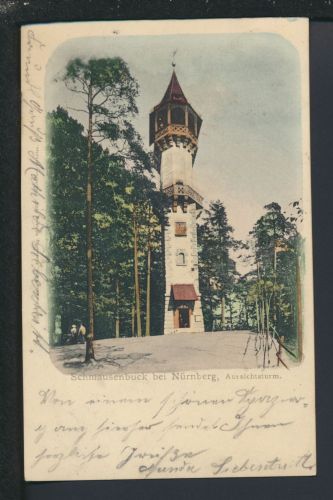 Ansichtskarte Schmausenbuck Nürnberg Bayern Aussichtsturm Mainz Rheinland-Pfalz