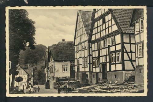 Ansichtskarte Schwalenberg Lippe NRW Neuforststrasse Burgberg