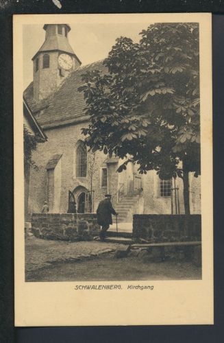 Ansichtskarte Schwalenberg Lippe NRW Kirchgang