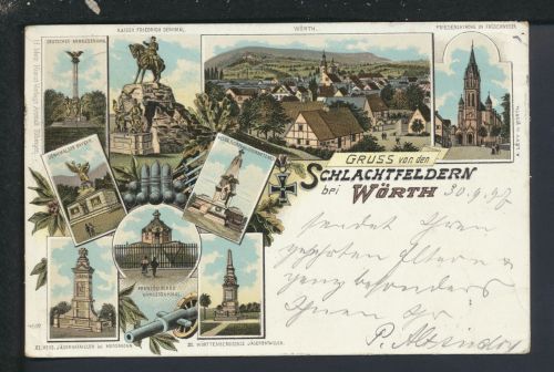 Militaria Litho Ansichtskarte Wörth Hagenau Elsass Frankreich Hassloch Rheinland
