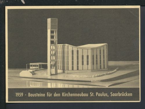 Ansichtskarte Saarbrücken Saarland Kirchenneubau St. Paulus 1959 Kirche Religion