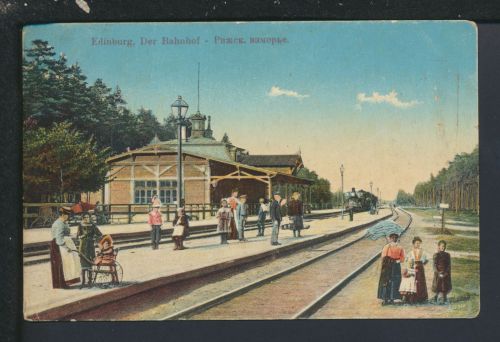 Ansichtskarte Edinburg Lettland Bahnhof Feldpost Hess Oldendorf Niedersachsen