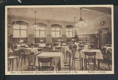 Ansichtskarte Oberlungwitz Sachsen Zum Einsiedler selt Innenaufnahme Freital
