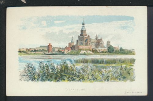 Litho Ansichtskarte Taschenkalender 1899 Stralsund Mecklenburg-Vorpommern Reklame
