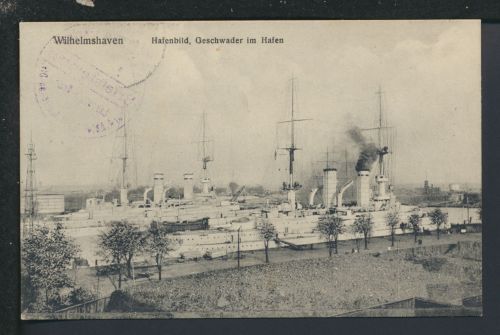 Militaria Ansichtskarte Wilhelmshaven Niedersachsen Hafen Feldpost Fürth Bayern