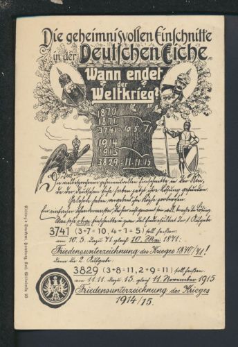 Militaria Ansichtskarte Deutsche Eiche Wann endet der Welkrieg?