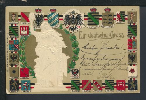 Ansichtskarte Ehrenbreitstein Koblenz Rheinland-Pfalz Deutsche Wappen Neuwied