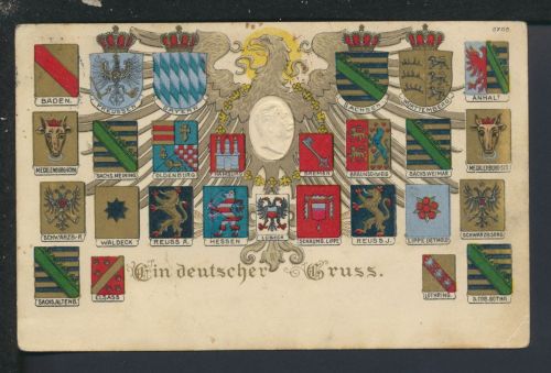Ansichtskarte Kamenz Sachsen Gruss mit Deutsche Wappen Dresden selten schöne