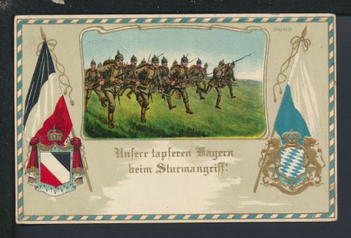 Militaria Ansichtskarte Altdeutschland Bayern ab Darmstadt Hessen roter L1 6701