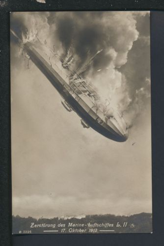 Ansichtskarte Zeppelin Katastrophe Zerstörung Marine Luftschiff L II Oktober 1913