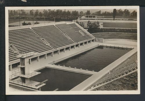 Sport Ansichtskarte Berlin Olympia Reichssportfeld Blick auf das Schwimmstadion
