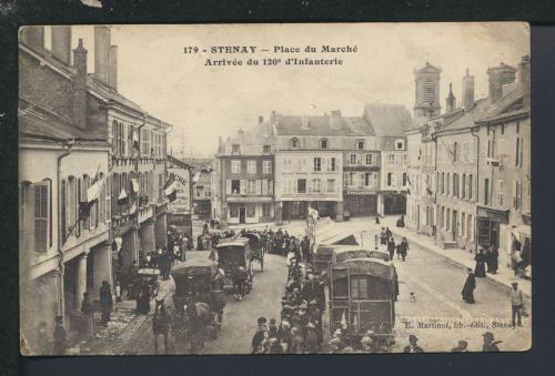 Ansichtskarte Stenay Frankreich Marktplatz Feldpost Giengen Baden-Württemberg