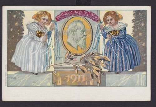 Bayern Ganzsache 90 Geburtstag Prinzregent Luitpold P91 I Medaillon und 2 Frauen