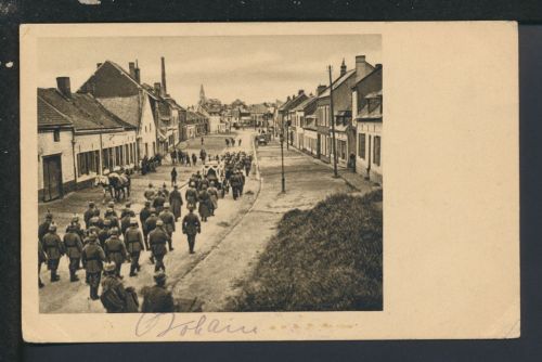 Militaria Ansichtskarte Bohain Frankreich Leichenbegräbnis Feldpost Lübbecke NRW