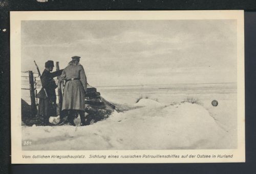 Militaria Ansichtskarte Kurland Lettland Sichtung Russisches Patroullienschiff