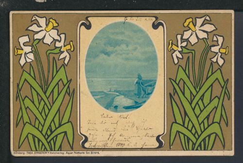 Jugendstil Künstler Ansichtskarte Theo Stroefer Serie 51 Nr. 5 Chemnitz Sachsen