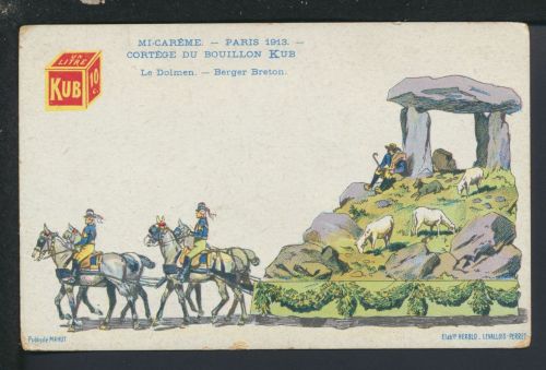 Litho Ansichtskarte Reklame Paris 1913 Bouillon Kub Le Dolmen Berger Breton