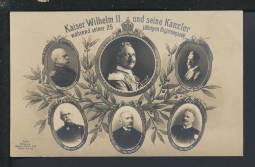 Ansichtskarte Adel Kaiser Wilhelm II und seine Kanzler 25 Jahre Regierungszeit