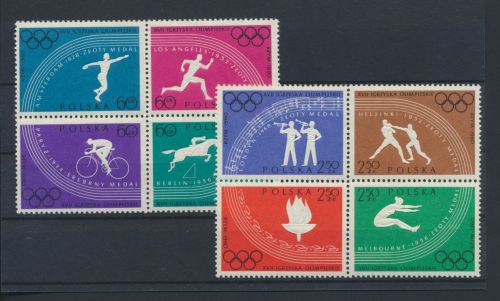 Sport Olympia Polen Europa 1166-1173 in 4 Viererblocks A+B Luxus postfrisch