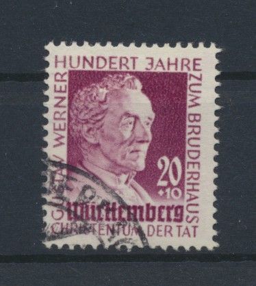 Franz. Zone Württemberg 48 Gustav Werner Stiftung sauber gestempelt Kat. 17,00