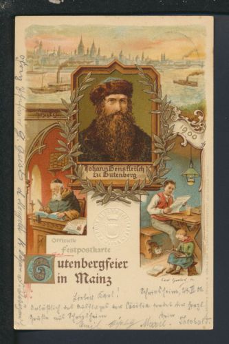 Bahnpost Litho Ansichtskarte Mainz Rheinland-Pfalz Mannheim Weinheim Heidelberg