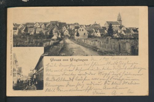 Bahnpost Ansichtskarte Güglingen Baden-Württemberg Hirsau Calw 1901