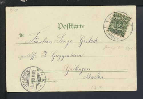 Bahnpost Jugendstil Ansichtskarte FrauenAltdeutschland Baden-Württemberg
