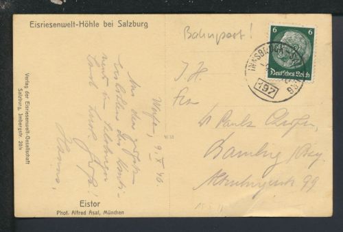 Bahnpost Karte Deutsches Reich Österreich Innsbruck Salzburg Zug 197 Bamberg