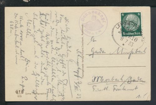 Bahnpost Karte Deutsches Reich Sachsen Leipzig Eisenach Zug 810 Mosbach