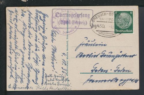 Bahnpost Karte Deutsches Reich Sachsen Dresden Zug 450 Baden-Baden