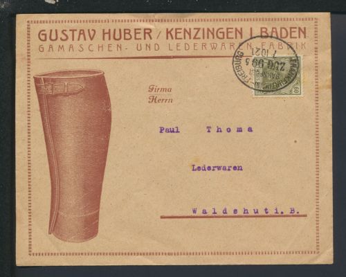 Bahnpost Infla Brief Deutsches Reich Hessen Frankfurt Freiburg Zug 995 Waldshut