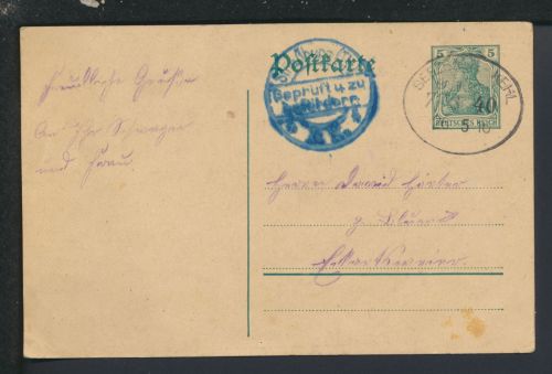 Bahnpost Ganzsache Deutsches Reich Baden-Württemberg Seelbach Kehl Zug 40