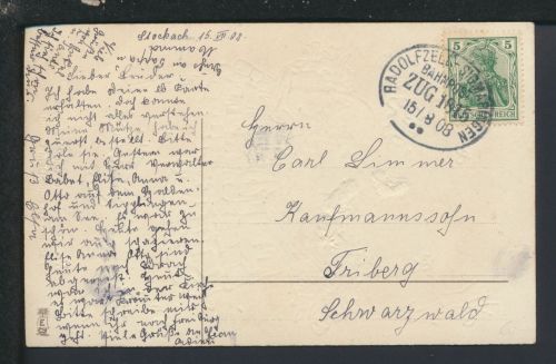 Bahnpost Brief Deutsches Reich Baden-Württemberg Radolfzell Sigmaringen
