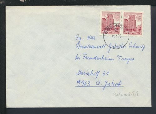 Bahnpost Brief Österreich Wien Graz St Jakob