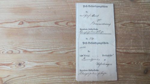 Altdeutschland Braunschweig Post Behändigungsschreiben Kompl. DIN A 4 von 1869