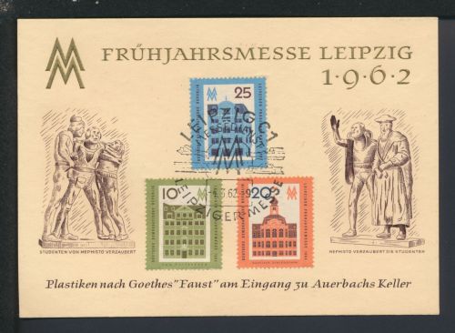 DDR Leipzig Brief bzw. Anlass Prägekarte Leipziger Messe 1962 Schön mit Goldprägung