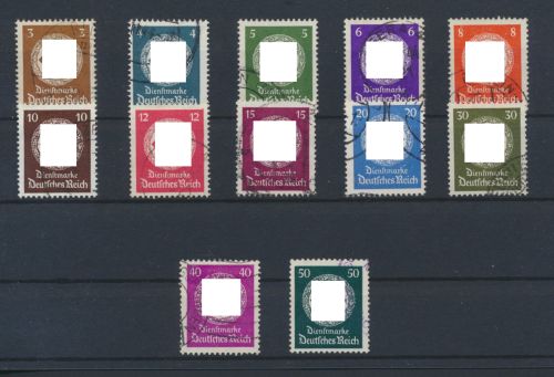 Deutsches Reich Dienst 3. Reich NS-Zeit D 166-177 gestempelt Kat.-Wert 1.200,00