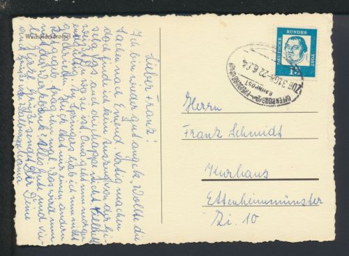 Bahnpost Ansichtskarte Vogel Baden-Württemberg Offenburg Freiburg Zug 3168