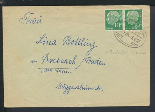 Bahnpost Brief Baden-Württemberg Markdorf Radolfzell Lindau Zug 59 Breisach