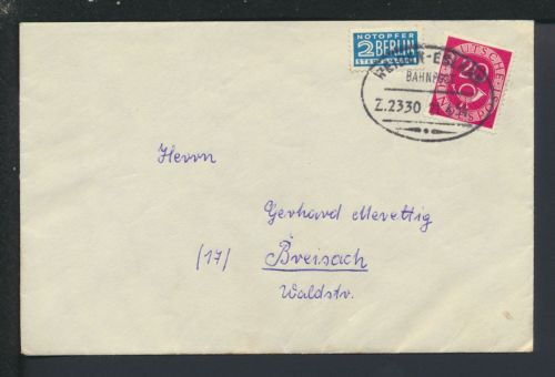 Bahnpost Brief Bayern Weiden Eslarn Zug 2330 Breisach Baden-Württemberg