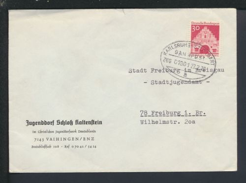 Bahnpost Brief Baden-Württemberg Vahingen Karlsruhe Stuttgart Zug 1801 Freiburg