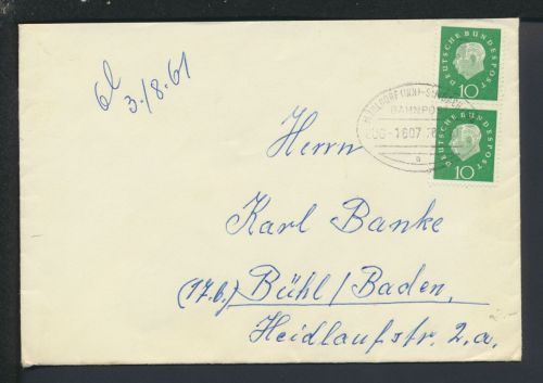 Bahnpost Brief Bayern Hofschallern Mühldorf Simbach Zug 1607 Bühl