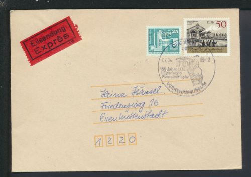 Bahnpost Brief Express DDR Brandenburg Eisenhüttenstadt Berlin Dresden Z 2678