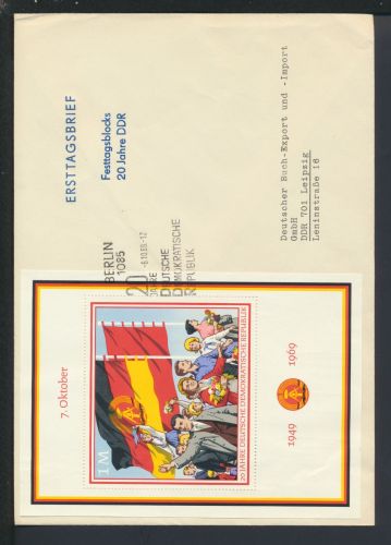 Brief Block 29 20 Jahre DDR mit inter. SST Berlin gelaufen als FDC Kat 130,00 ++