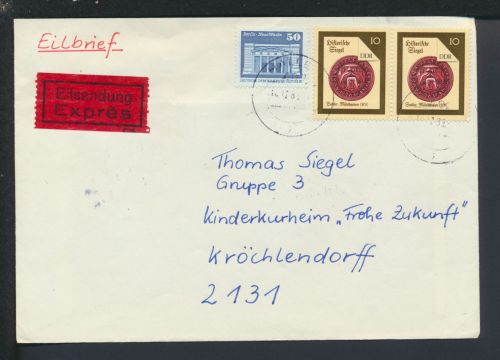 Bahnpost Brief Express DDR Sachsen-Anhalt Halle Leipzig Potsdam Rostock Zug 773