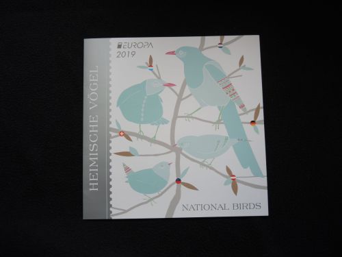 Briefmarken Folder Heimische Vögel Europa 2019 Marken von Liechtenstein Schweiz